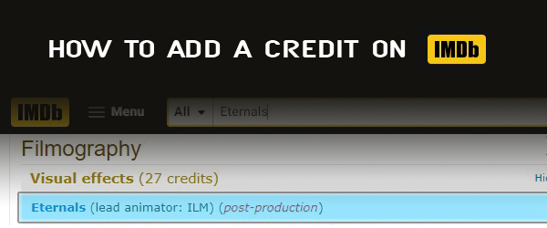 How to add a credit to IMDB - Kiel Figgins